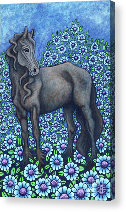 Horse Acrylic Print featuring the painting Night Mare by Amy E Fraser