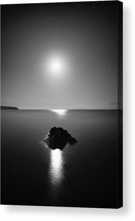 Black And White Acrylic Print featuring the photograph Night on earth 1 by George Vlachos