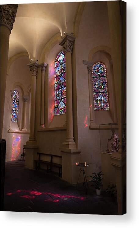 Notre-dame Acrylic Print featuring the photograph Notre-Dame du Port in Clermont-Ferrand, Choir stained glasses by RicardMN Photography
