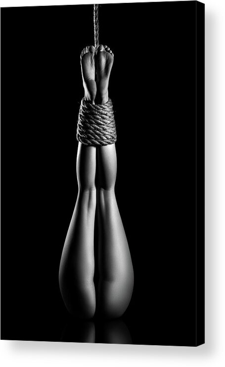 Woman Acrylic Print featuring the photograph Nude Woman bondage 5 by Johan Swanepoel