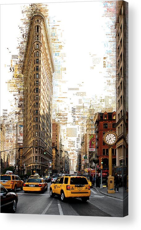 Numbers Acrylic Print featuring the photograph Numbers Collection - Manhattan Flatiron by Philippe HUGONNARD