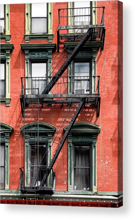 New York Acrylic Print featuring the photograph NY CITY - Exit Stairs by Philippe HUGONNARD