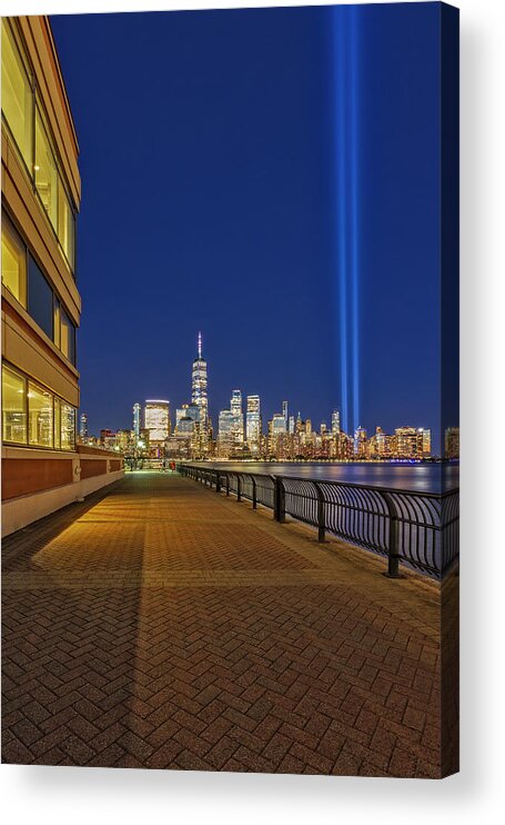 Wtc Acrylic Print featuring the photograph NYC Tribute In Light by Susan Candelario