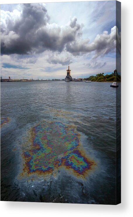 Uss Arizona Acrylic Print featuring the photograph Oil Rainbow by American Landscapes