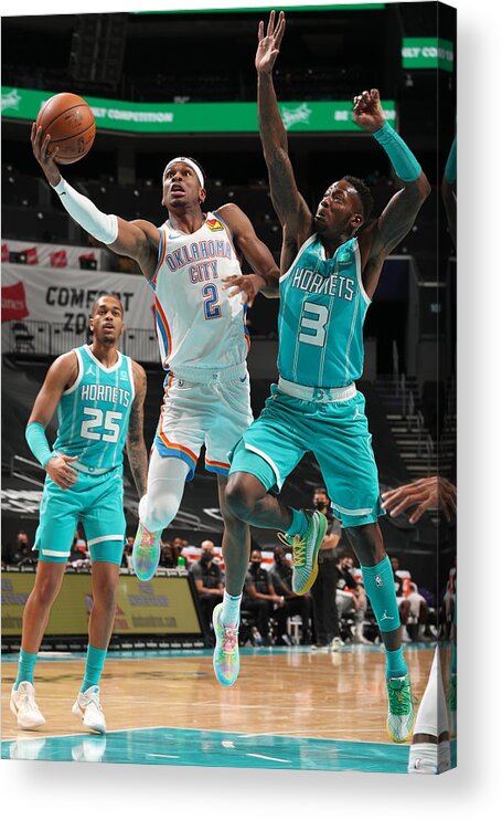Nba Pro Basketball Acrylic Print featuring the photograph Oklahoma City Thunder v Charlotte Hornets by Kent Smith