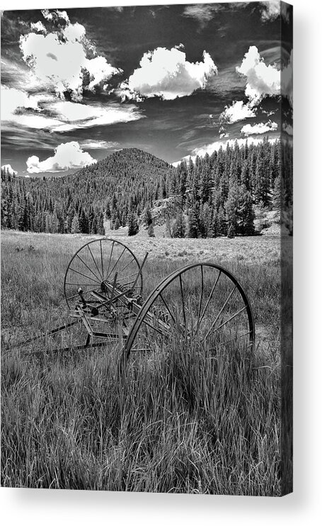 Black And White Acrylic Print featuring the photograph Old Machinery by Bob Falcone