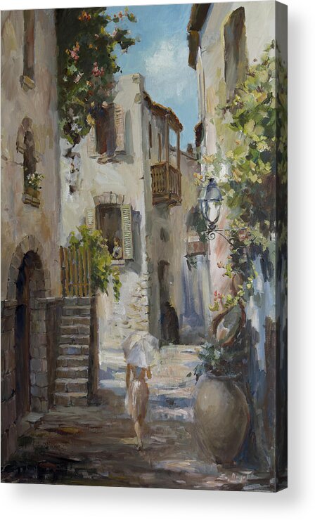  Tuscan Acrylic Print featuring the painting On a walk by Tigran Ghulyan