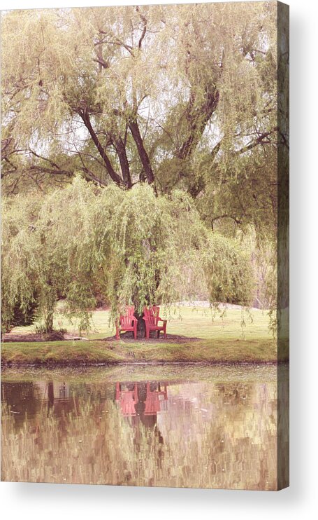 Carolina Acrylic Print featuring the photograph On the Edge of the Lake Country Colors by Debra and Dave Vanderlaan