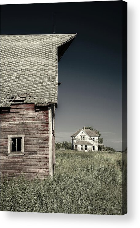 Abandoned Acrylic Print featuring the photograph Once Upon a Farm - Solberg homestead in Benson county ND by Peter Herman