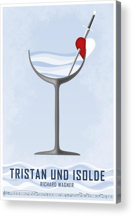 Opera Acrylic Print featuring the digital art Opera poster - Tristan und Isolde by Richard Wagner by Moira Risen