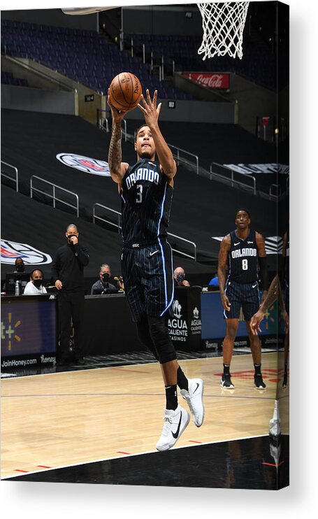 Chuma Okeke Acrylic Print featuring the photograph Orlando Magic v Los Angeles Clippers by Andrew D. Bernstein