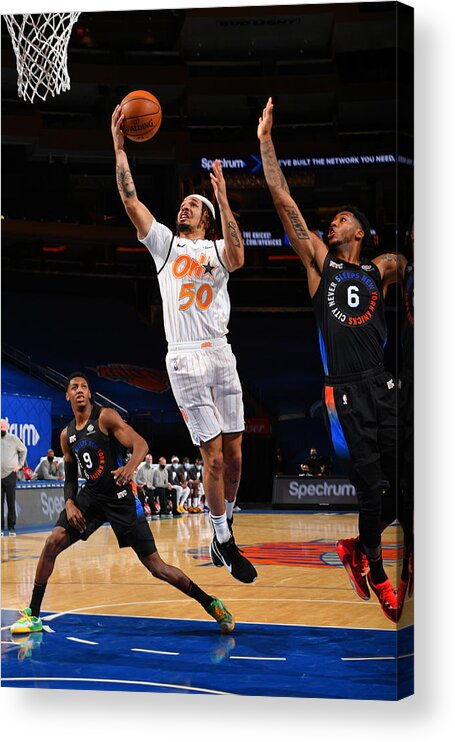 Nba Pro Basketball Acrylic Print featuring the photograph Orlando Magic v New York Knicks by Jesse D. Garrabrant
