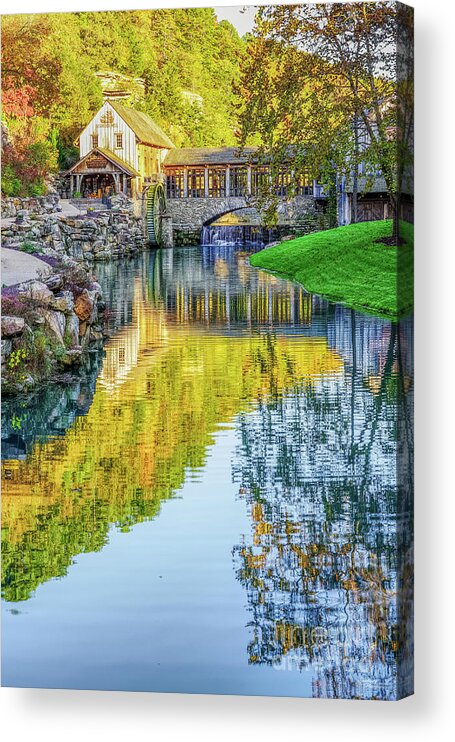 Ozarks Acrylic Print featuring the photograph Ozarks Rustic Fall Creek Reflections by Jennifer White