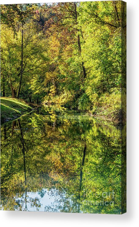 Branson Acrylic Print featuring the photograph Ozarks Tranquil Autumn Reflections by Jennifer White