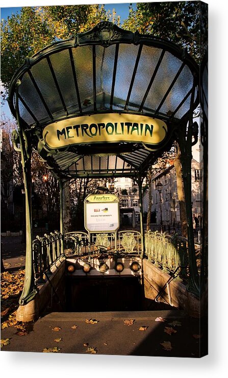 Paris Acrylic Print featuring the photograph Paris Metro by Claude Taylor