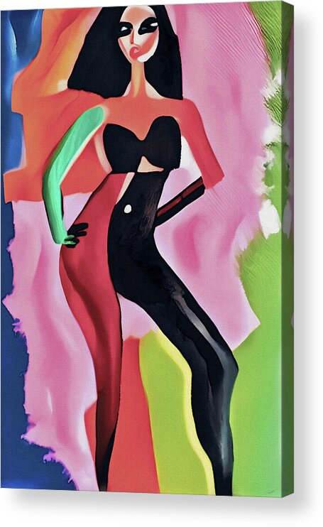  Acrylic Print featuring the digital art Party Girl by Michelle Hoffmann