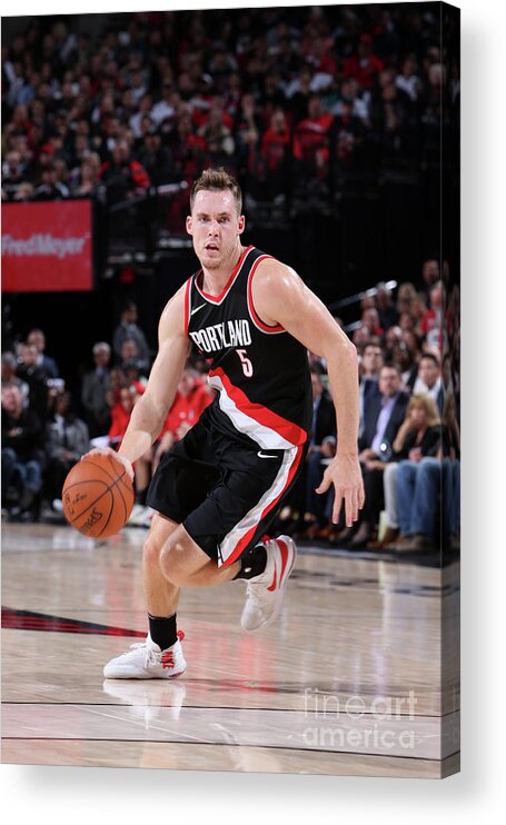 Nba Pro Basketball Acrylic Print featuring the photograph Pat Connaughton by Sam Forencich