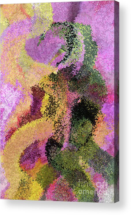 Abstract Acrylic Print featuring the digital art Perseverance with Purple by Bentley Davis