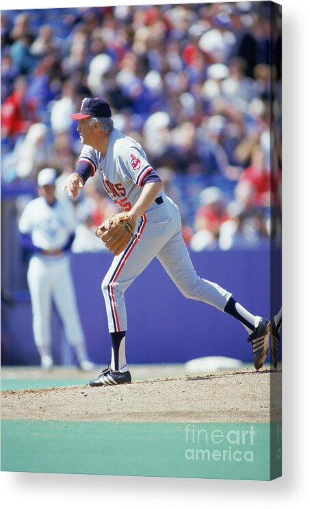1980-1989 Acrylic Print featuring the photograph Phil Niekro by Gray Mortimore