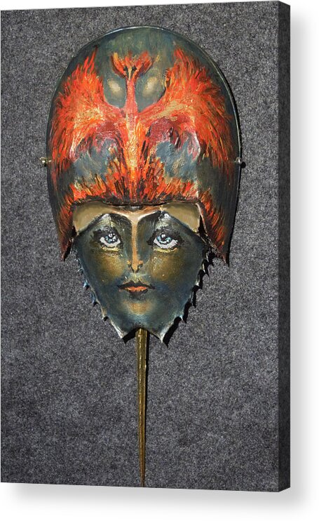  Acrylic Print featuring the painting Phoenix Helmeted Warrior Princess by Roger Swezey