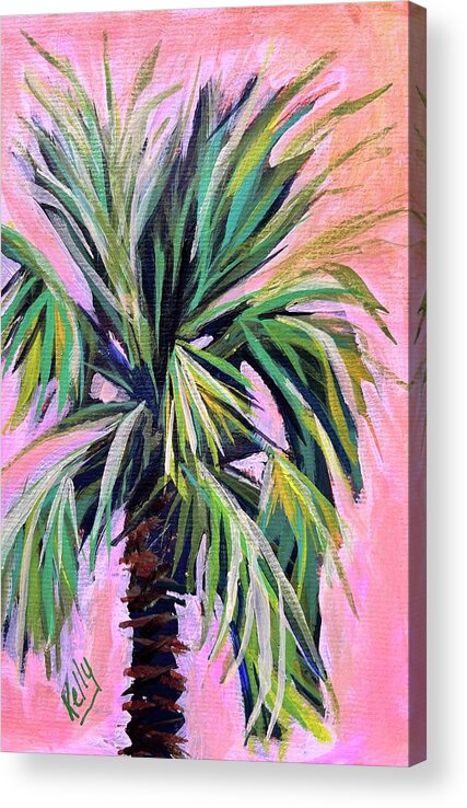 Palm Acrylic Print featuring the painting Pink by Kelly Smith