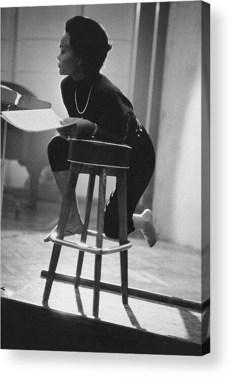 Actress Acrylic Print featuring the photograph Portrait of Eartha Kitt in the Studio by Martin Iger