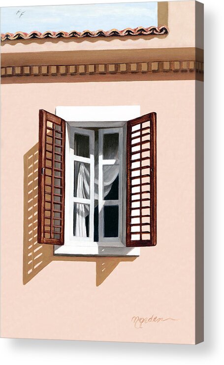 Prints From An Oil Paintingwindow Acrylic Print featuring the painting WINDOW ABOVE ATHENS-prints of oil painting by Mary Grden