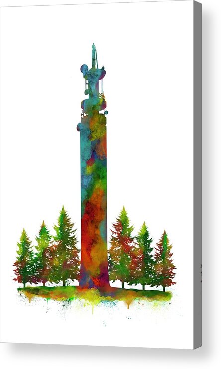 Cannock Chase Acrylic Print featuring the painting Pye Green Tower by Mark Taylor