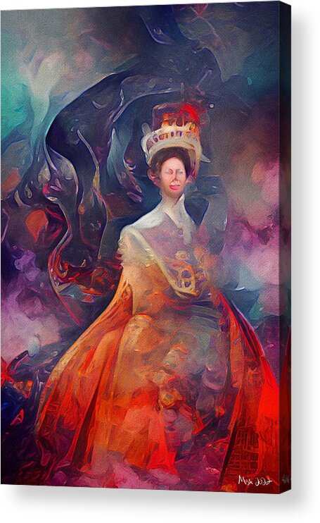 Brushstroke Acrylic Print featuring the digital art Queen Elizabeth by Michelle Hoffmann
