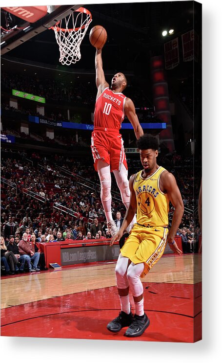 Nba Pro Basketball Acrylic Print featuring the photograph Quinn Cook and Eric Gordon by Bill Baptist
