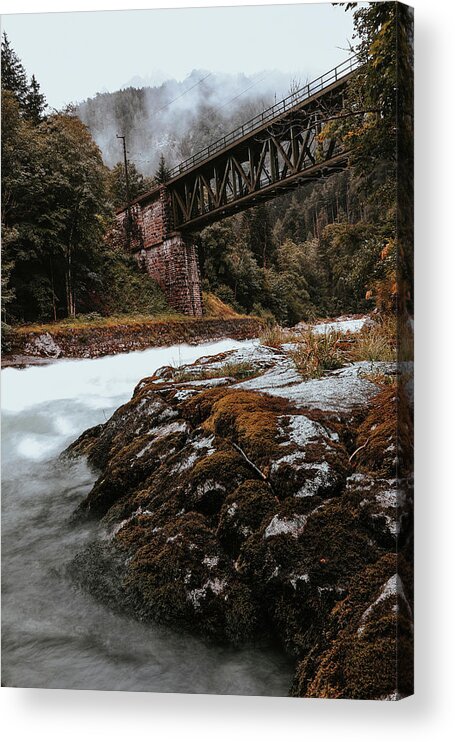 Transmission Acrylic Print featuring the photograph Railway bridge in Gesause National Park by Vaclav Sonnek