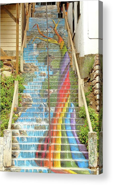 Stairway Acrylic Print featuring the photograph Rainbow Stairs by Lens Art Photography By Larry Trager