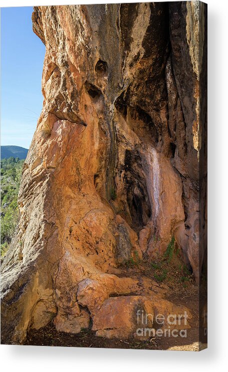 Mountains Acrylic Print featuring the photograph Red-brown rock formation 2. Abstract mountain beauty by Adriana Mueller