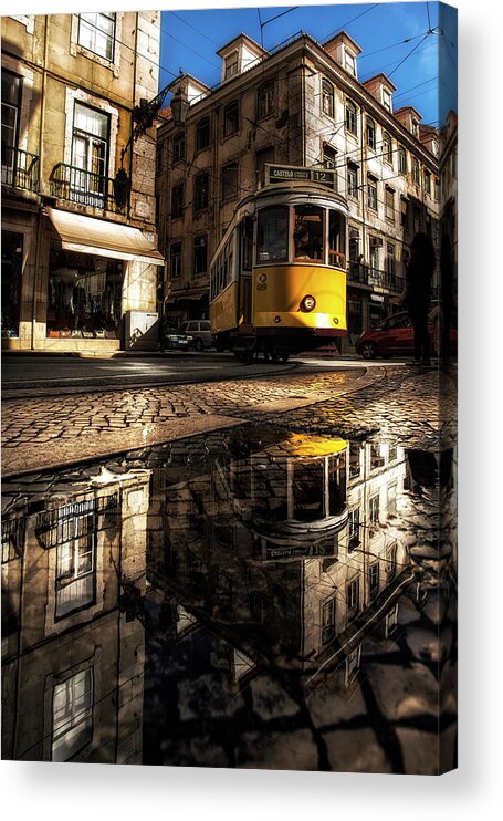 Tram12 Acrylic Print featuring the photograph Reflected by Jorge Maia