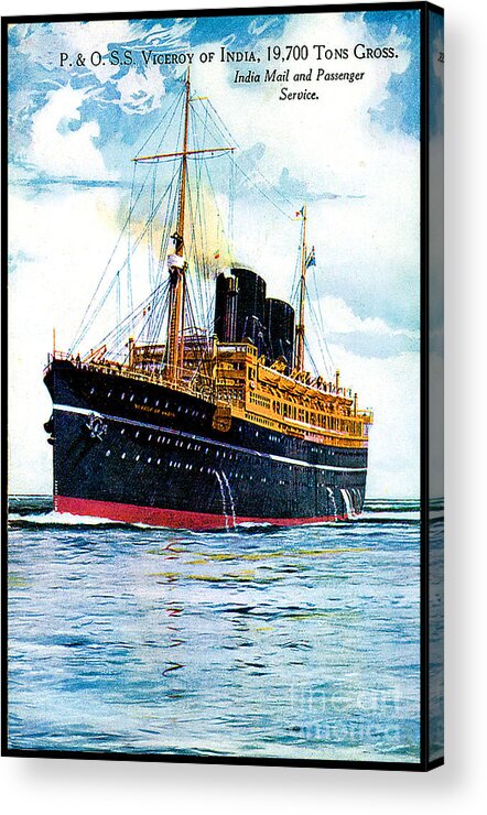 Vicero Acrylic Print featuring the painting RMS Viceroy of India Cruise Ship 1928 by Unknown