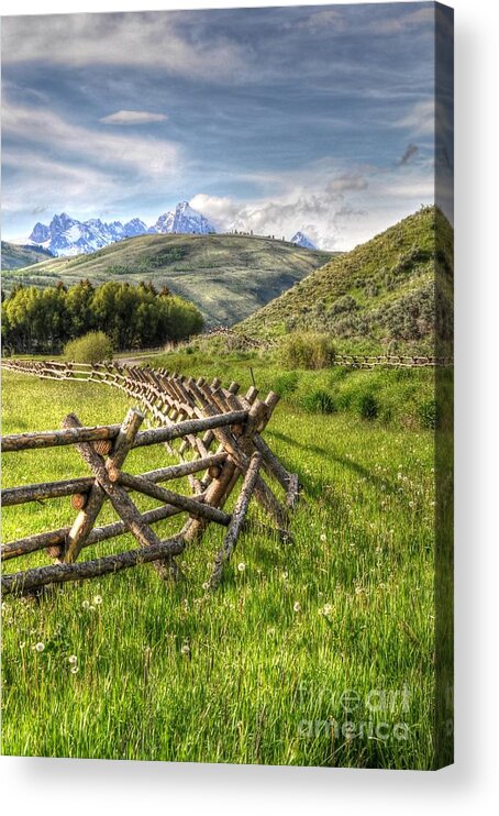 Wyoming Acrylic Print featuring the photograph Road To The Tetons by Randall Dill
