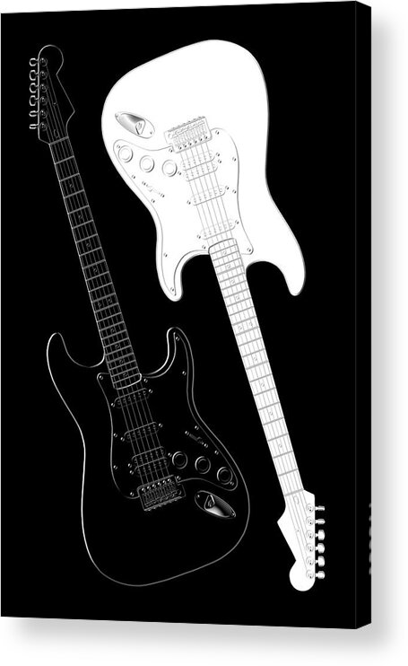 Rock And Roll Acrylic Print featuring the digital art Rock and Roll Yin Yang by Mike McGlothlen