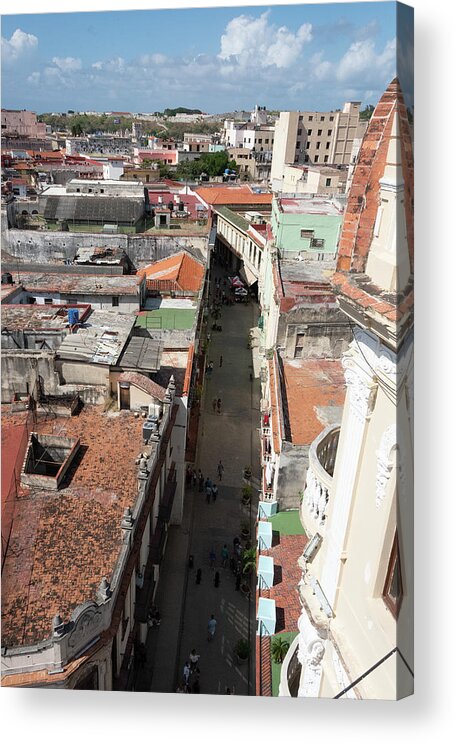 Cuba Acrylic Print featuring the photograph Roof Tops Havana Cuba by Paul Plaine