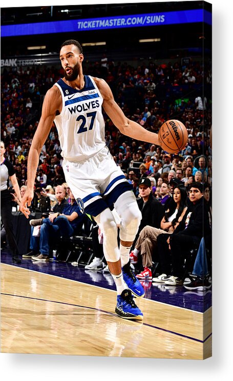 Rudy Gobert Acrylic Print featuring the photograph Rudy Gobert by Barry Gossage
