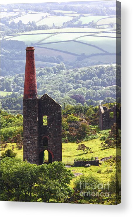 Cornwall Acrylic Print featuring the photograph Ruins of Phoenix United Mine Cornwall by James Brunker