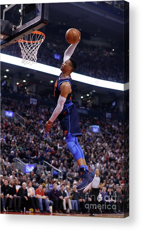 Russell Westbrook Acrylic Print featuring the photograph Russell Westbrook by Mark Blinch