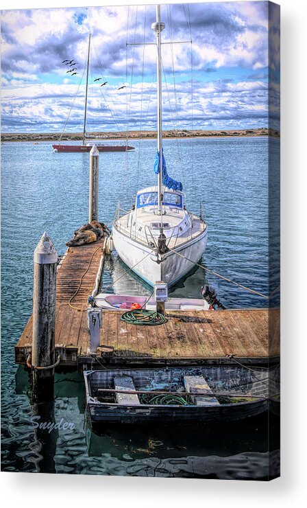 Sailboat Acrylic Print featuring the photograph Sailboat and Rowboat 2 Detail by Floyd Snyder