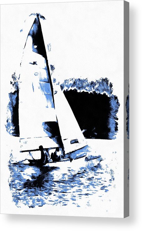 Sailing Acrylic Print featuring the photograph Sailing Mirage by John Handfield