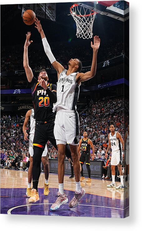Nba Acrylic Print featuring the photograph San Antonio Spurs v Phoenix Suns by Garrett Ellwood