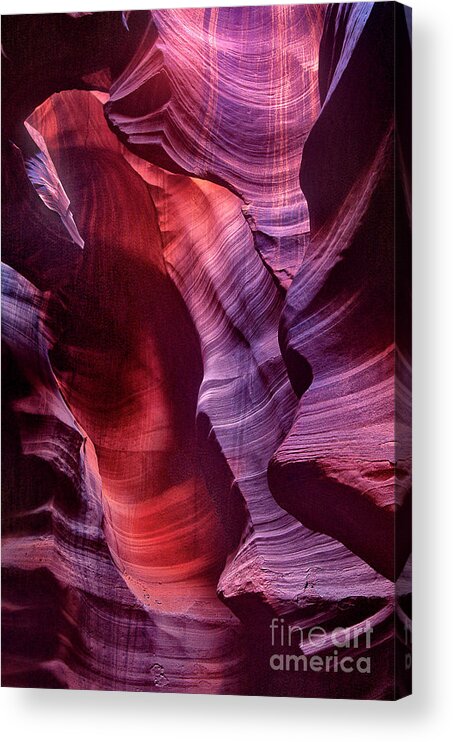 Dave Welling Acrylic Print featuring the photograph Sanstone Formation Corkscrew Or Upper Antelope Slot Canyon by Dave Welling