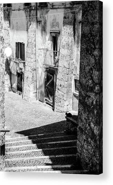 Italian Acrylic Print featuring the photograph Scanno, Italy - BW 01 by AM FineArtPrints