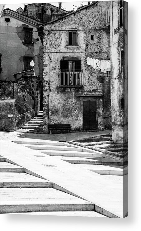 Italian Acrylic Print featuring the photograph Scanno, Italy - BW 04 by AM FineArtPrints