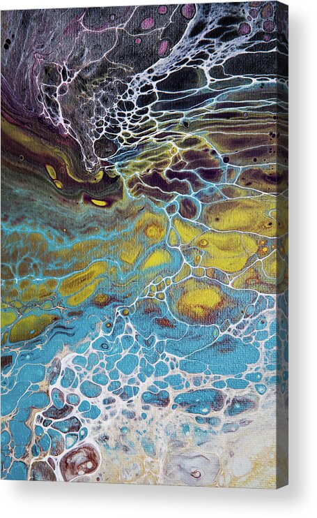 Abstract Acrylic Print featuring the painting Seafoam Abstract by Jani Freimann