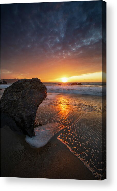  Acrylic Print featuring the photograph Journey Around, Beach Sunset by Vincent James