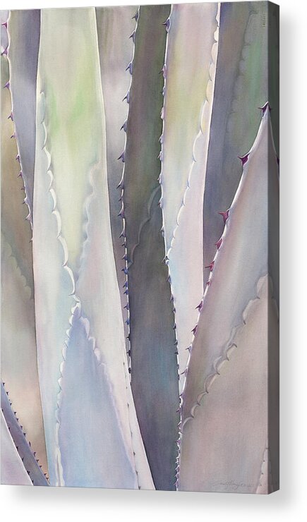 Original Framed Watercolor Acrylic Print featuring the painting Sedona Agave #2 by Sandy Haight